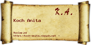 Koch Anita névjegykártya