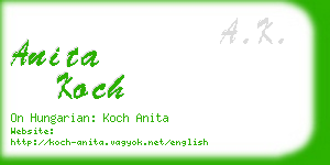 anita koch business card